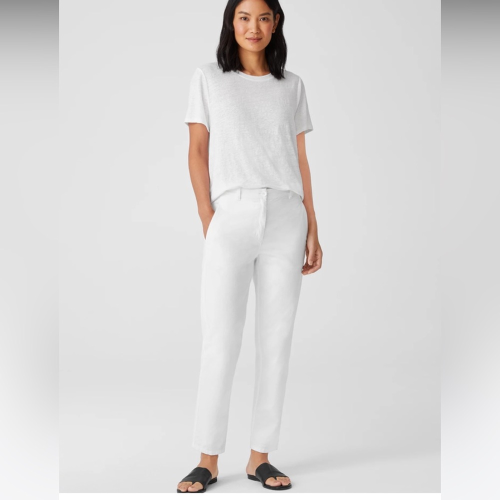 NWT Eileen Fisher Cotton Hemp Tapered Pant
Easy Fit, Ankle Length
